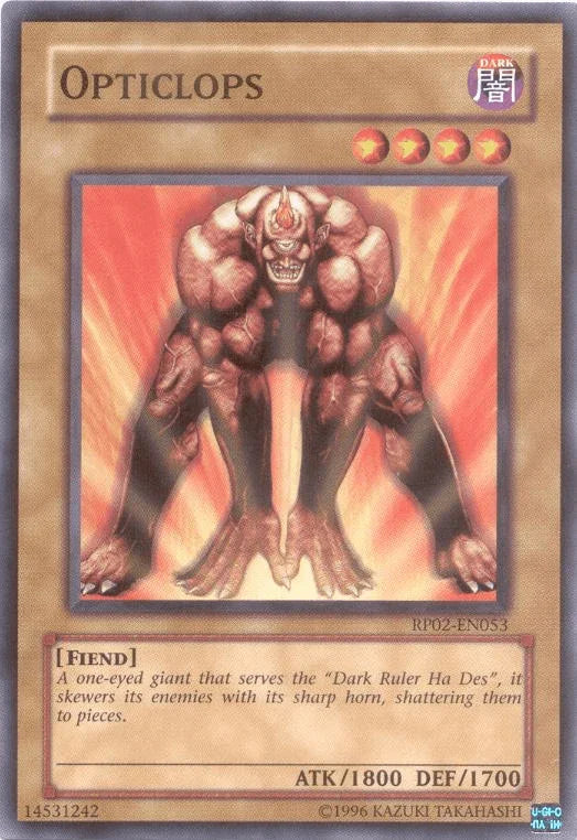 Common, Dark, Fiend, Normal Monster, Retro Pack 2, Unlimited Opticlops [RP02-EN053] Common - Trading Card World