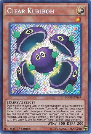 1st Edition, Effect Monster, Fairy, Light, Secret Rare, The Dark Side of Dimensions Movie Pack: Secret Edition Clear Kuriboh [MVP1-ENS47] Secret Rare - Trading Card World