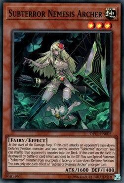 Earth, Effect Monster, Fairy, OTS Tournament Pack 11, Super Rare, Unlimited Subterror Nemesis Archer [OP11-EN005] Super Rare - Trading Card World
