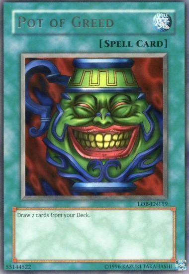 Normal Spell, Rare, Spell, The Legend of Blue Eyes White Dragon, Unlimited Pot of Greed [LOB-EN119] Rare - Trading Card World