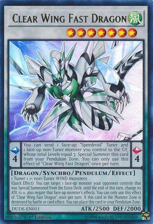 1st Edition, Dragon, Duel Devastator, Synchro/Pendulum/Effect Monster, Ultra Rare, Wind Clear Wing Fast Dragon [DUDE-EN011] Ultra Rare - Trading Card World