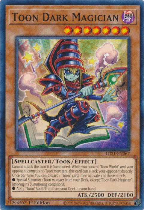 1st Edition, Common, Dark, Legendary Duelists: Season 1, Spellcaster, Toon/Effect Monster Toon Dark Magician [LDS1-EN067] Common - Trading Card World