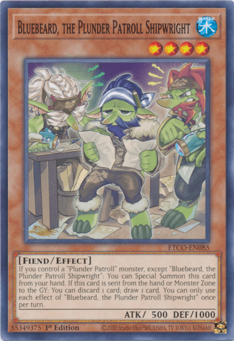1st Edition, Common, Effect Monster, Eternity Code, Fiend, Water Bluebeard, the Plunder Patroll Shipwright [ETCO-EN085] Common - Trading Card World