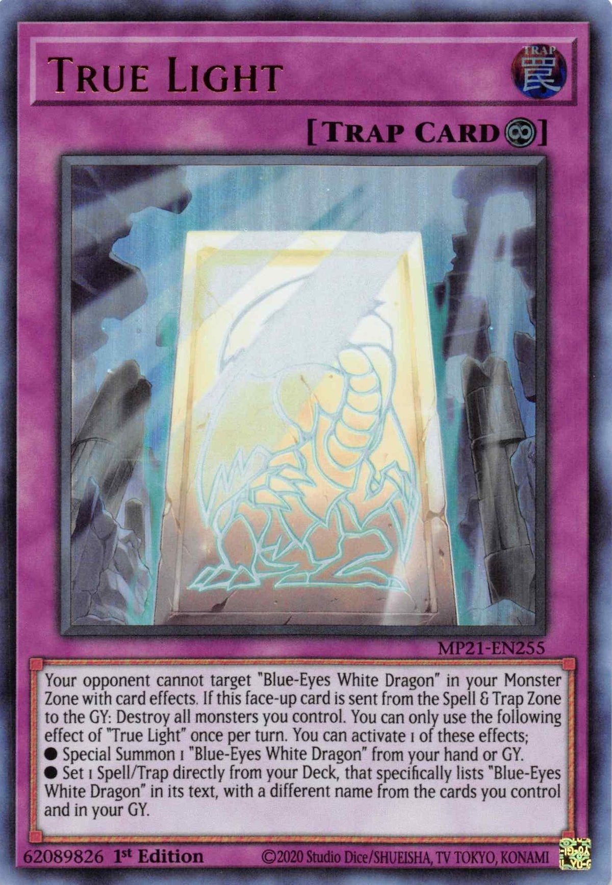1st Edition, 2021 Tin of Ancient Battles, Continuous Trap, Trap, Ultra Rare True Light [MP21-EN255] Ultra Rare - Trading Card World