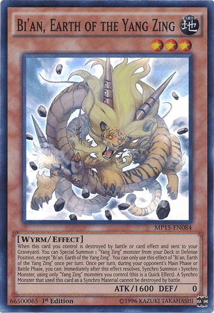 1st Edition, 2015 Mega-Tins Mega Pack, Earth, Effect Monster, Super Rare, Wyrm Bi'an, Earth of the Yang Zing [MP15-EN084] Super Rare - Trading Card World