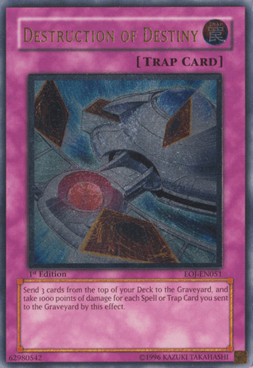1st Edition, Enemy of Justice, Normal Trap, Trap, Ultimate Rare, Unlimited Destruction of Destiny [EOJ-EN051] Ultimate Rare - Trading Card World