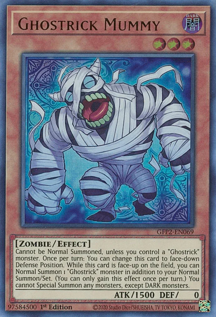 1st Edition, Dark, Effect Monster, Ghosts From the Past: The 2nd Haunting, Ultra Rare, Zombie Ghostrick Mummy [GFP2-EN069] Ultra Rare - Trading Card World