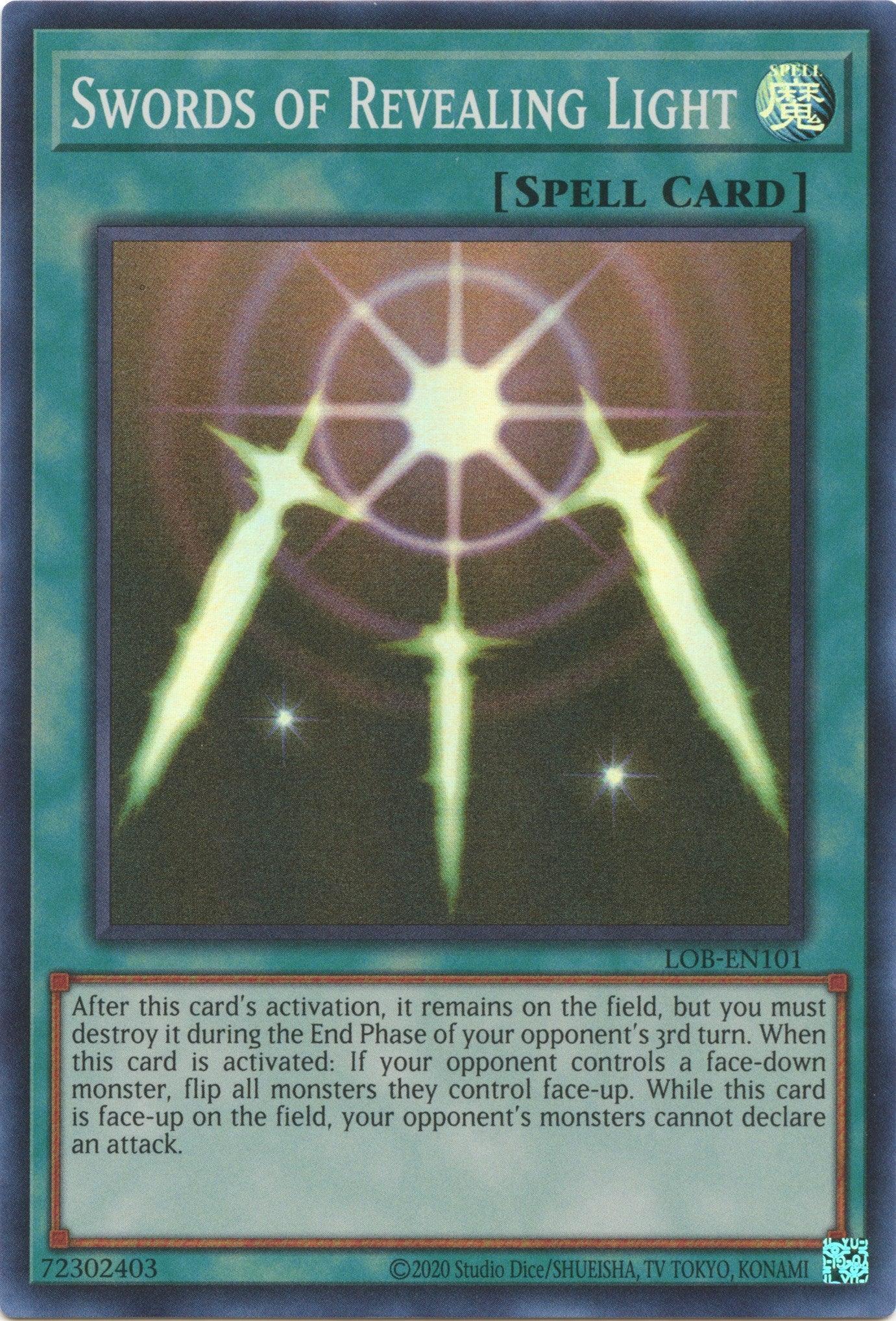 Legend of Blue Eyes White Dragon (25th Anniversary Edition), Normal Spell, Spell, Super Rare, Unlimited Swords of Revealing Light (25th Anniversary) [LOB-EN101] Super Rare - Trading Card World