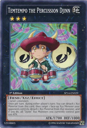 1st Edition, Common, Earth, Fiend, Star Pack 2014, Xyz/Effect Monster Temtempo the Percussion Djinn [SP14-EN029] Common - Trading Card World