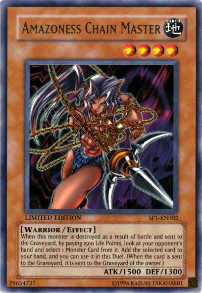 Earth, Effect Monster, Limited, Sneak Preview Series 1, Ultra Rare, Warrior Amazoness Chain Master [SP1-EN002] Ultra Rare - Trading Card World
