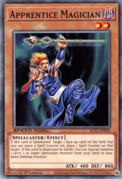 1st Edition, Common, Dark, Effect Monster, Speed Duel GX: Duel Academy Box, Spellcaster Apprentice Magician [SGX1-ENI05] Common - Trading Card World