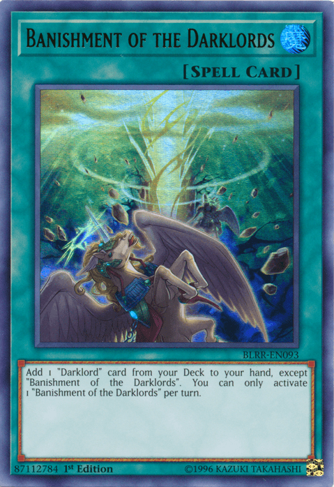 1st Edition, Battles of Legend: Relentless Revenge, Normal Spell, Spell, Ultra Rare Banishment of the Darklords [BLRR-EN093] Ultra Rare - Trading Card World