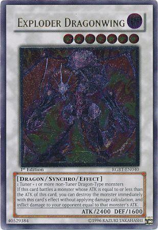 1st Edition, Dark, Dragon, Raging Battle, Synchro/Effect Monster, Ultimate Rare, Unlimited Exploder Dragonwing [RGBT-EN040] Ultimate Rare - Trading Card World