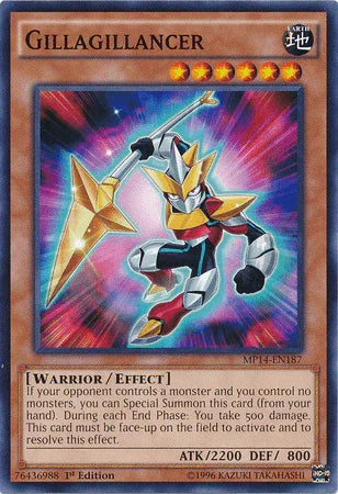 1st Edition, 2014 Mega-Tins Mega Pack, Common, Earth, Effect Monster, Warrior Gillagillancer [MP14-EN187] Common - Trading Card World