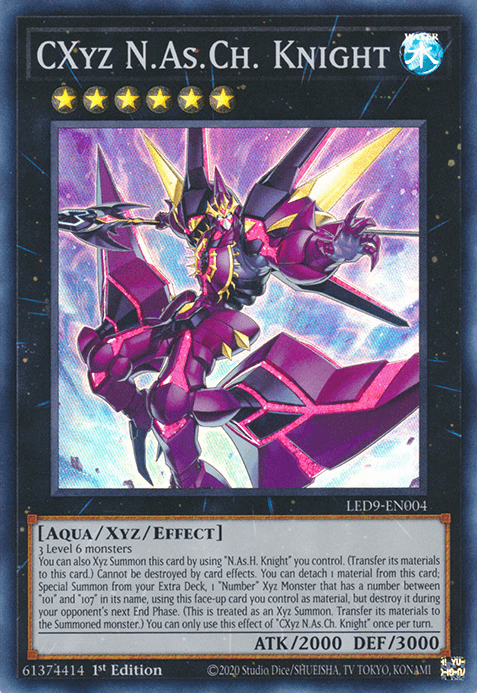1st Edition, Aqua, Legendary Duelists: Duels From the Deep, Super Rare, Water, Xyz/Effect Monster CXyz N.As.Ch. Knight [LED9-EN004] Super Rare - Trading Card World