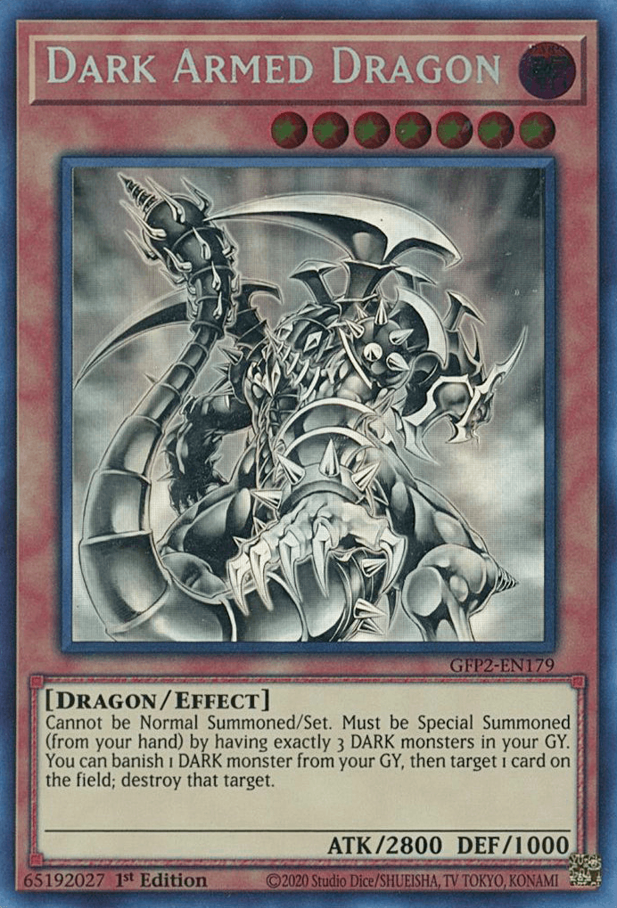 1st Edition, Dark, Dragon, Effect Monster, Ghost Rare, Ghosts From the Past: The 2nd Haunting Dark Armed Dragon [GFP2-EN179] Ghost Rare - Trading Card World