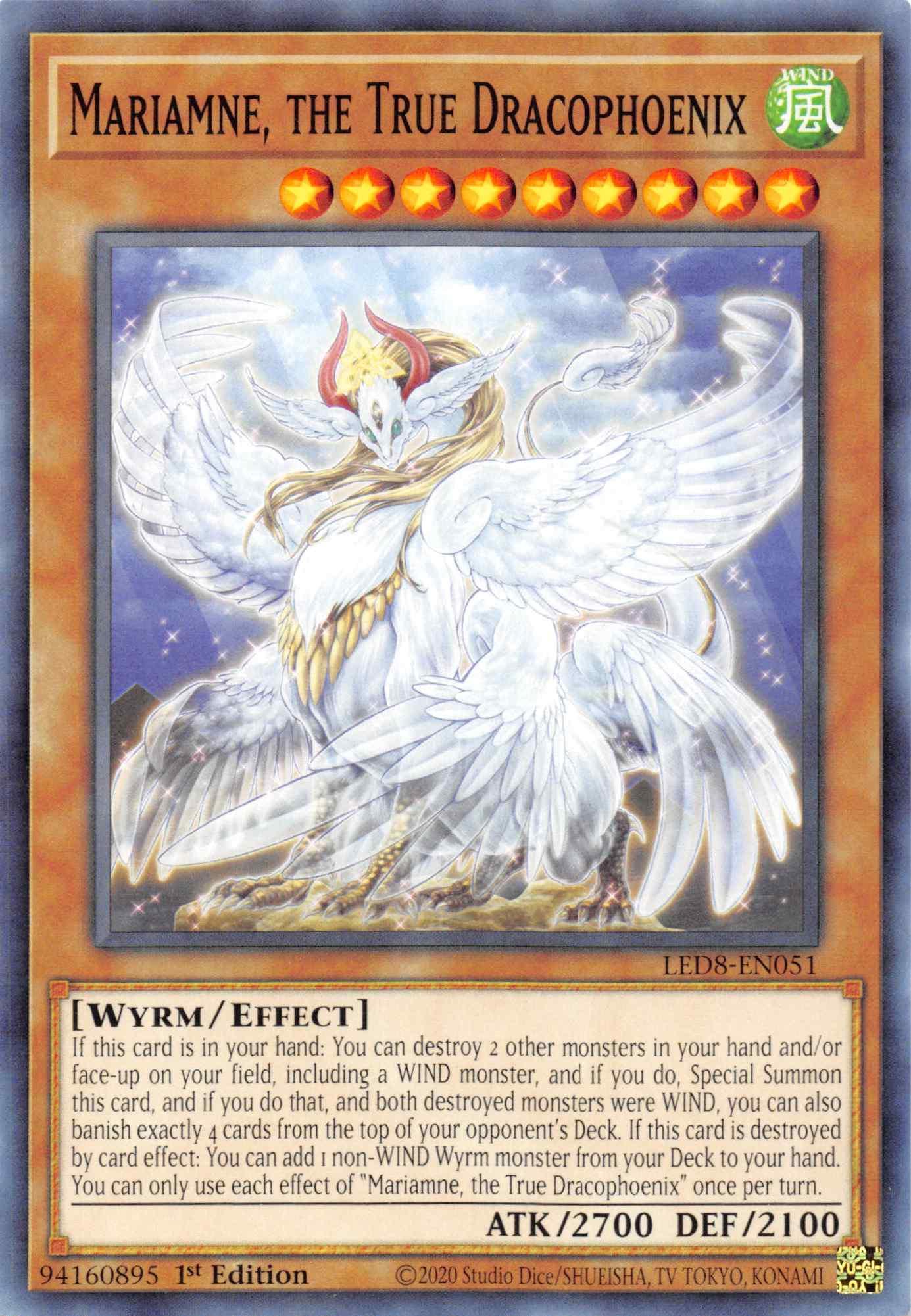 1st Edition, Common, Effect Monster, Legendary Duelists: Synchro Storm, Wind, Wyrm Mariamne, the True Dracophoenix [LED8-EN051] Common - Trading Card World