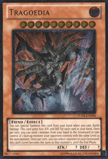Dark, Effect Monster, Fiend, Turbo Pack: Booster Four, Ultimate Rare, Unlimited Tragoedia [TU04-EN000] Ultimate Rare - Trading Card World