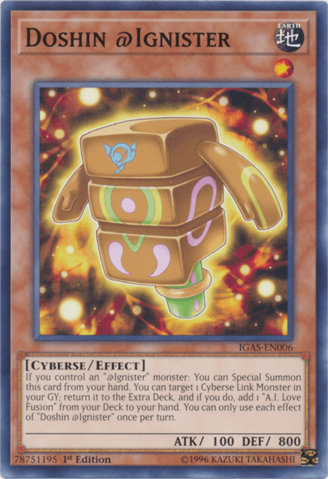 1st Edition, Common, Cyberse, Earth, Effect Monster, Ignition Assault, Unlimited Doshin @Ignister [IGAS-EN006] Common - Trading Card World