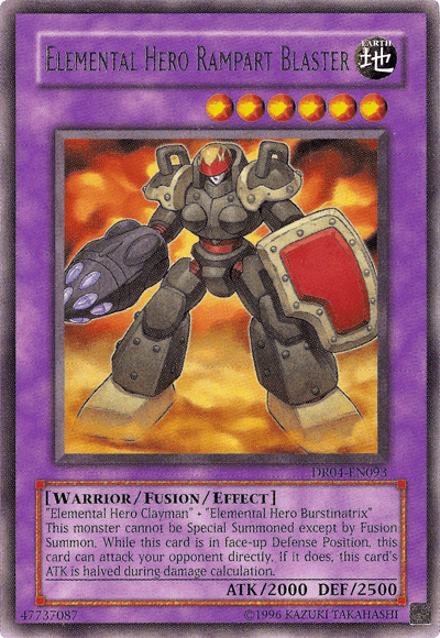 Dark Revelation Volume 4, Earth, Fusion/Effect Monster, Rare, Unlimited, Warrior Elemental Hero Rampart Blaster [DR04-EN093] Rare - Trading Card World