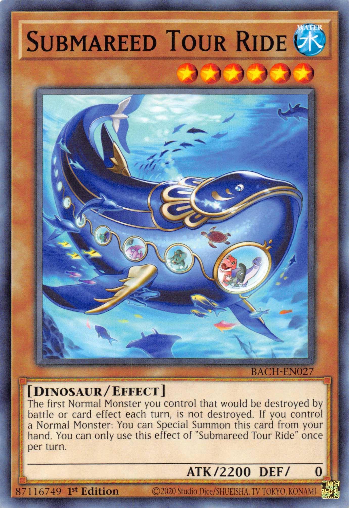 1st Edition, Battle of Chaos, Common, Dinosaur, Effect Monster, Water Submareed Tour Ride [BACH-EN027] Common - Trading Card World
