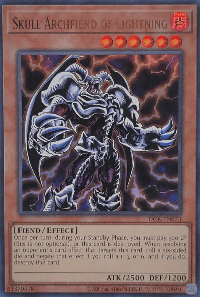Dark, Dark Crisis (25th Anniversary Edition), Effect Monster, Fiend, Ultra Rare, Unlimited Skull Archfiend of Lightning (25th Anniversary) [DCR-EN073] Ultra Rare - Trading Card World