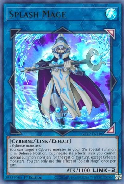 1st Edition, Cyberse, Ghosts from the Past, Link/Effect Monster, Ultra Rare, Water Splash Mage [GFTP-EN106] Ultra Rare - Trading Card World