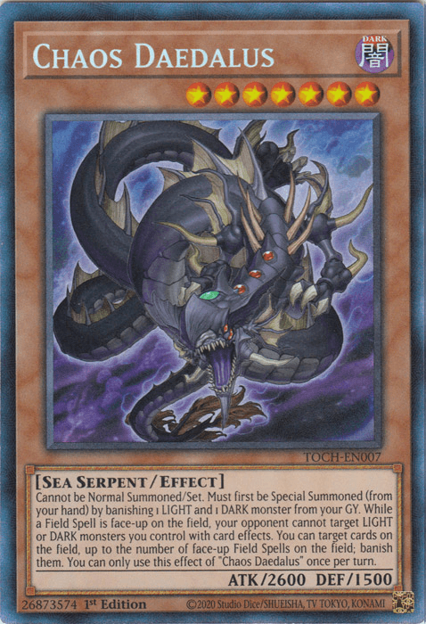 1st Edition, Collector's Rare, Dark, Effect Monster, Sea Serpent, Toon Chaos, Unlimited Chaos Daedalus [TOCH-EN007] Collector's Rare - Trading Card World