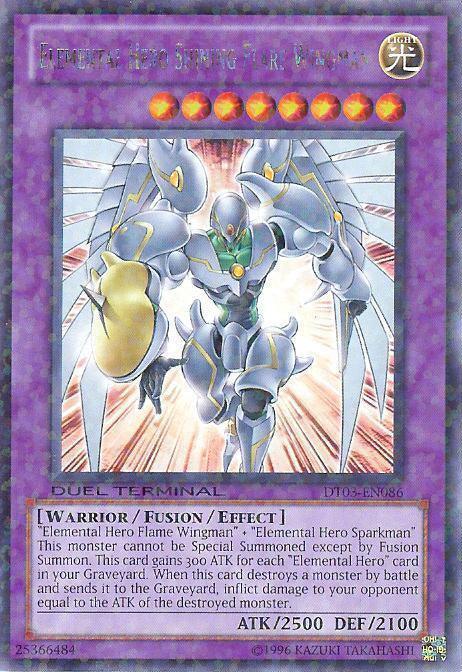 Duel Terminal 3, Fusion/Effect Monster, Light, Limited, Rare, Warrior Elemental Hero Shining Flare Wingman [DT03-EN086] Rare - Trading Card World