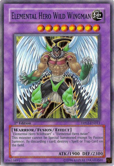 1st Edition, Common, Duelist Pack 3: Jaden Yuki 2, Earth, Fusion/Effect Monster, Unlimited, Warrior Elemental Hero Wild Wingman [DP03-EN011] Common - Trading Card World