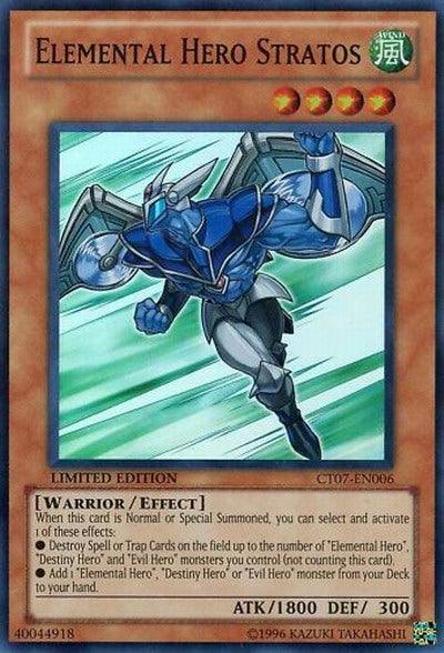 2010 Collectors Tins, Effect Monster, Limited, Super Rare, Warrior, Wind Elemental Hero Stratos [CT07-EN006] Super Rare - Trading Card World