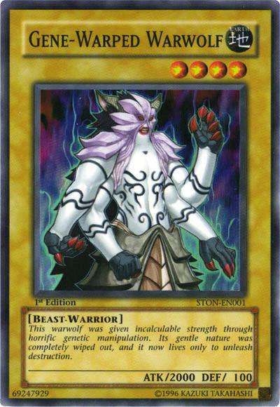 1st Edition, Beast-Warrior, Earth, Normal Monster, Strike of Neos, Super Rare, Unlimited Gene-Warped Warwolf [STON-EN001] Super Rare - Trading Card World