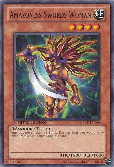 Common, Earth, Effect Monster, Gold Series 3, Limited, Warrior Amazoness Swords Woman [GLD3-EN006] Common - Trading Card World