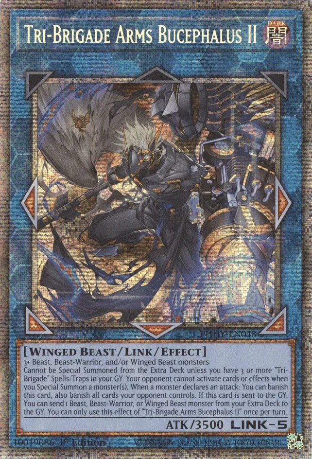 1st Edition, Dark, Link/Effect Monster, Photon Hypernova, Starlight Rare, Winged Beast Tri-Brigade Arms Bucephalus II [PHHY-EN048] Starlight Rare - Trading Card World