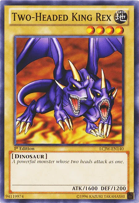 1st Edition, Common, Dinosaur, Earth, Legendary Collection 4: Joey's World, Normal Monster Two-Headed King Rex [LCJW-EN140] Common - Trading Card World