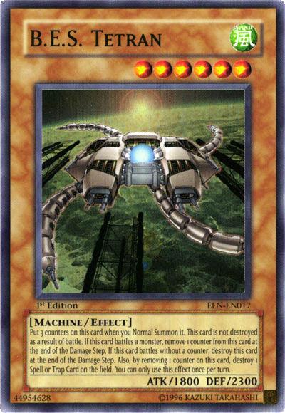 1st Edition, Effect Monster, Elemental Energy, Machine, Super Rare, Unlimited, Wind B.E.S. Tetran [EEN-EN017] Super Rare - Trading Card World