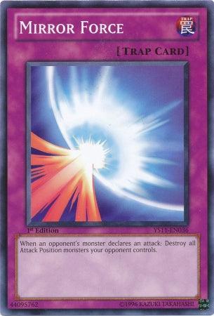 1st Edition, Common, Normal Trap, Starter Deck: Dawn of the Xyz, Trap Mirror Force [YS11-EN036] Common - Trading Card World