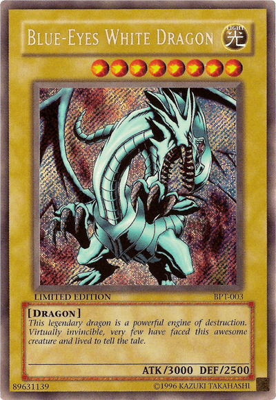 2002 Collectors Tin, Dragon, Light, Limited, Normal Monster, Secret Rare Blue-Eyes White Dragon [BPT-003] Secret Rare - Trading Card World