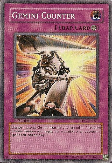 1st Edition, Common, Counter Trap, Stardust Overdrive, Trap, Unlimited Gemini Counter [SOVR-EN075] Common - Trading Card World