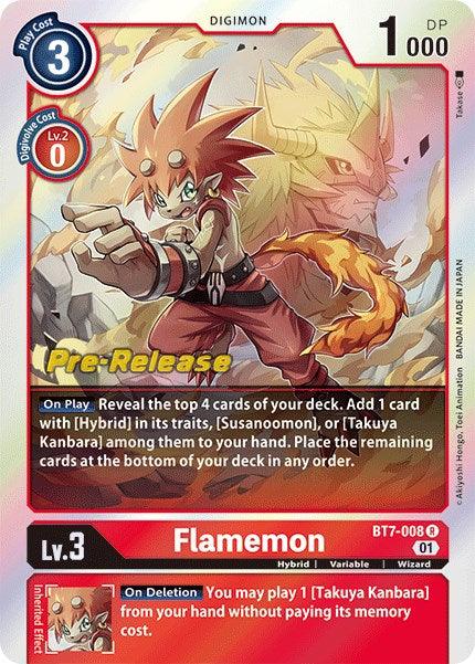 BT7-008, Digimon, Hybrid, Next Adventure Pre-Release Cards, Rare, Red, Variable, Wizard Flamemon [BT7-008] [Next Adventure Pre-Release Cards] - Trading Card World