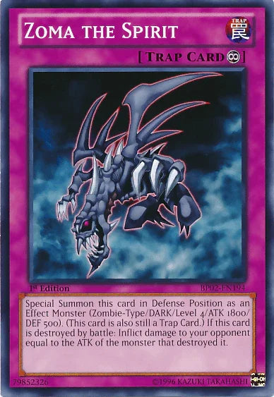 1st Edition, Battle Pack 2: War of the Giants, Continuous Trap, Mosaic Rare, Trap, Unlimited Zoma the Spirit [BP02-EN194] Mosaic Rare - Trading Card World