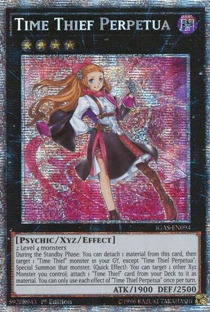 1st Edition, Dark, Ignition Assault, Psychic, Starlight Rare, Xyz/Effect Monster Time Thief Perpetua [IGAS-EN094] Starlight Rare - Trading Card World