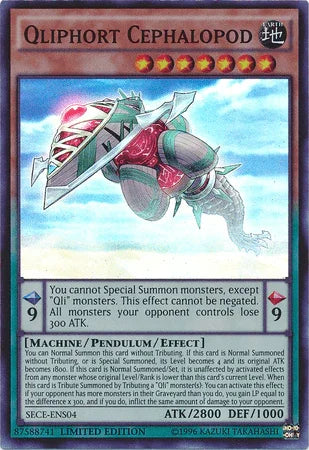 Earth, Limited, Machine, Pendulum/Effect Monster, Secrets of Eternity, Super Rare Qliphort Cephalopod [SECE-ENS04] Super Rare - Trading Card World