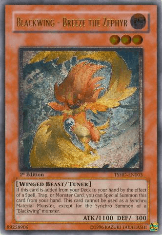 1st Edition, Dark, The Shining Darkness, Tuner Monster, Ultimate Rare, Unlimited, Winged Beast Blackwing - Breeze the Zephyr [TSHD-EN003] Ultimate Rare - Trading Card World
