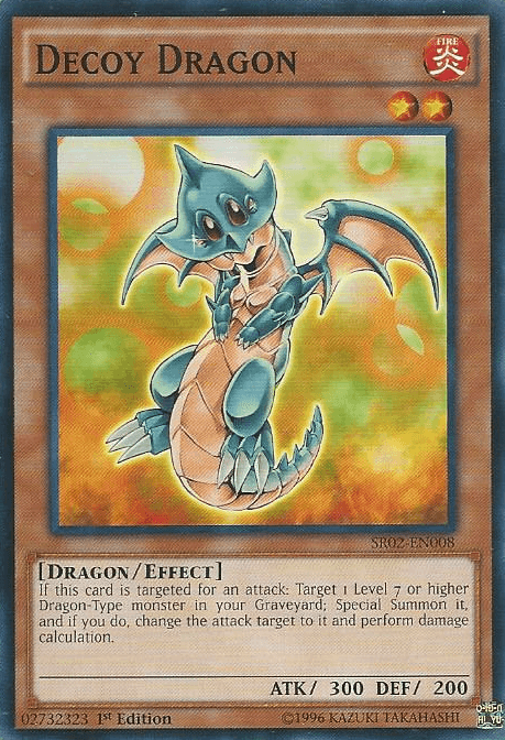 1st Edition, Common, Dragon, Effect Monster, Fire, Structure Deck: Rise of the True Dragons Decoy Dragon [SR02-EN008] Common - Trading Card World
