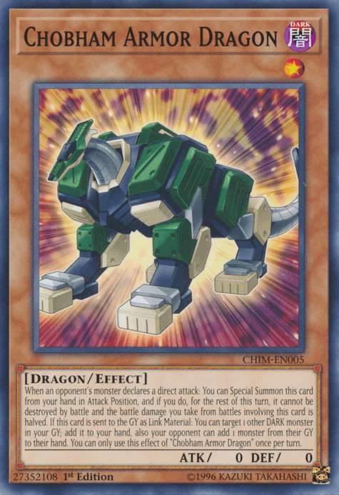 1st Edition, Chaos Impact, Common, Dark, Dragon, Effect Monster, Unlimited Chobham Armor Dragon [CHIM-EN005] Common - Trading Card World