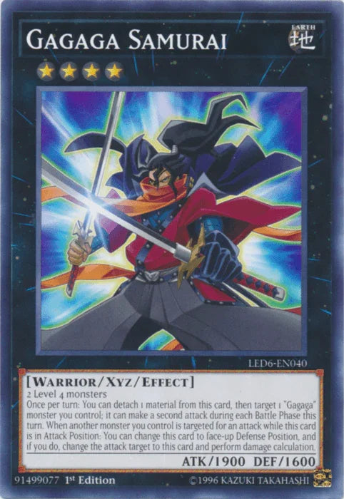 1st Edition, Common, Earth, Legendary Duelists: Magical Hero, Unlimited, Warrior, Xyz/Effect Monster Gagaga Samurai [LED6-EN040] Common - Trading Card World