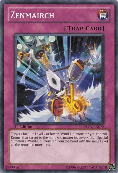 1st Edition, Common, Normal Trap, Photon Shockwave, Trap, Unlimited Zenmairch [PHSW-EN072] Common - Trading Card World