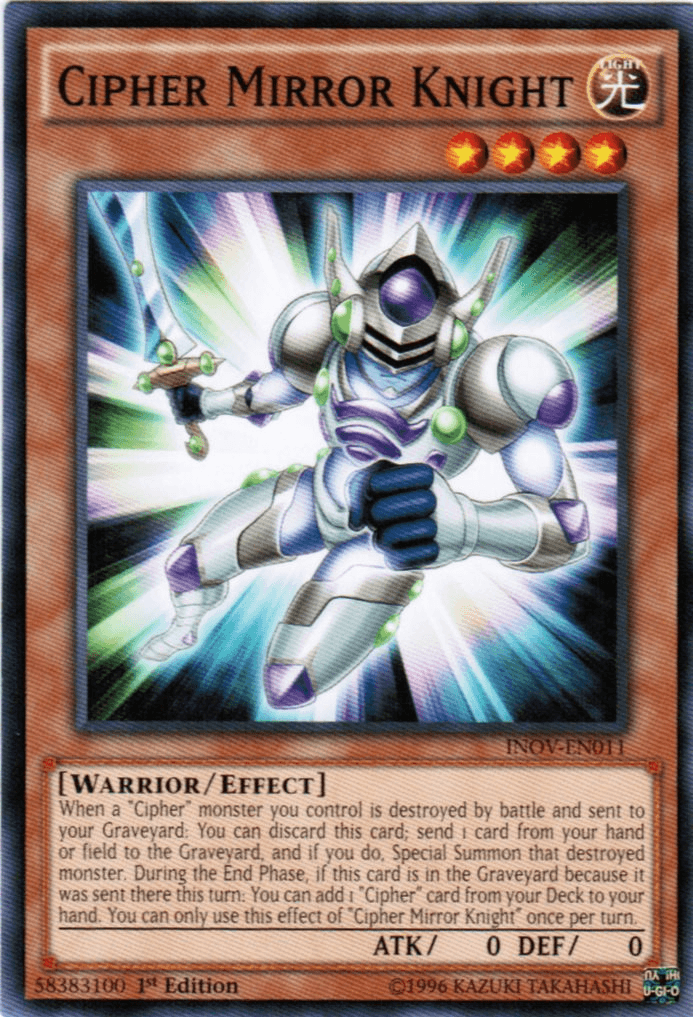 1st Edition, Common, Effect Monster, Invasion: Vengeance, Light, Unlimited, Warrior Cipher Mirror Knight [INOV-EN011] Common - Trading Card World
