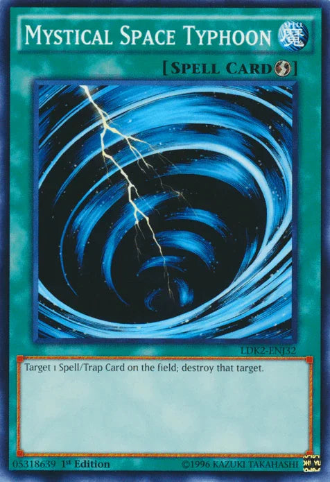1st Edition, Common, Legendary Decks II, Quick Play Spell, Spell, Unlimited Mystical Space Typhoon [LDK2-ENJ32] Common - Trading Card World